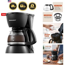 Automatic 4-Cup Brew & Drip Coffee Maker with Pause N Serve, Glass Carafe, Re...