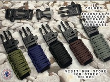 20 22mm Most Watches Black Green Gray Adjustable Paracord Straps Wrists 7"-8"