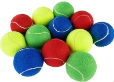 12 Used Coloured Tennis Balls. Kids Games / Small Dogs / Puppy / Dog