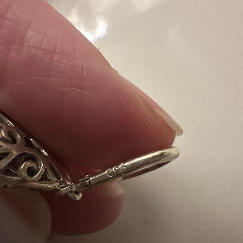 925 Sterling Silver Antique Filigree Light-Weight Drop Dangle Earrings for Women - Image 3 of 4