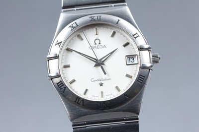 Vintage Omega Constellation Cal.1532 White Roman Date 33mm Quartz Men Watch JP