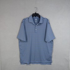 Turtleson Polo Shirt Mens Large Blue Stripe Tour Performance Golf Stretch Tech