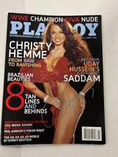 Christy Hemme Signed April 2005 Playboy Magazine WWE Diva Autograph TNA WWE