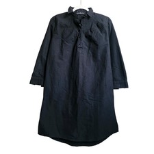 New Pomander Place Black Collared Long Sleeve Tunic Shirt Dress Oversized XS