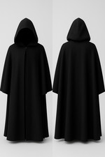 Medieval Hooded Cloak Cape Wool, Velvet Renaissance Robe LARP Cosplay