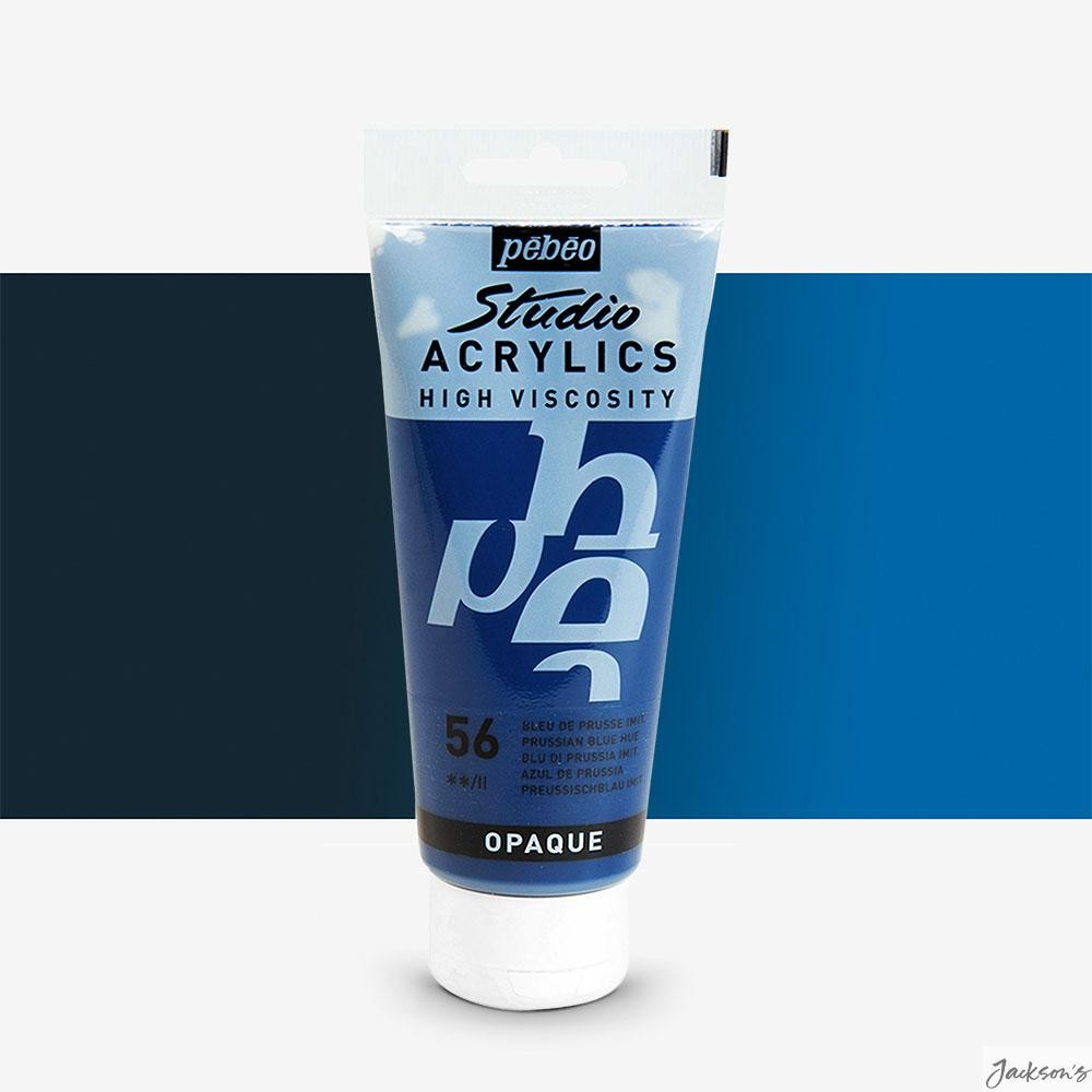 Pebeo Studio Acrylic Paint High Viscosity 100ml Prussian Blue Hue Art Craft