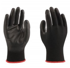Hyper Tough Nylon Liner PU Dipped Gripping Work Gloves, Full Fingers - Size L