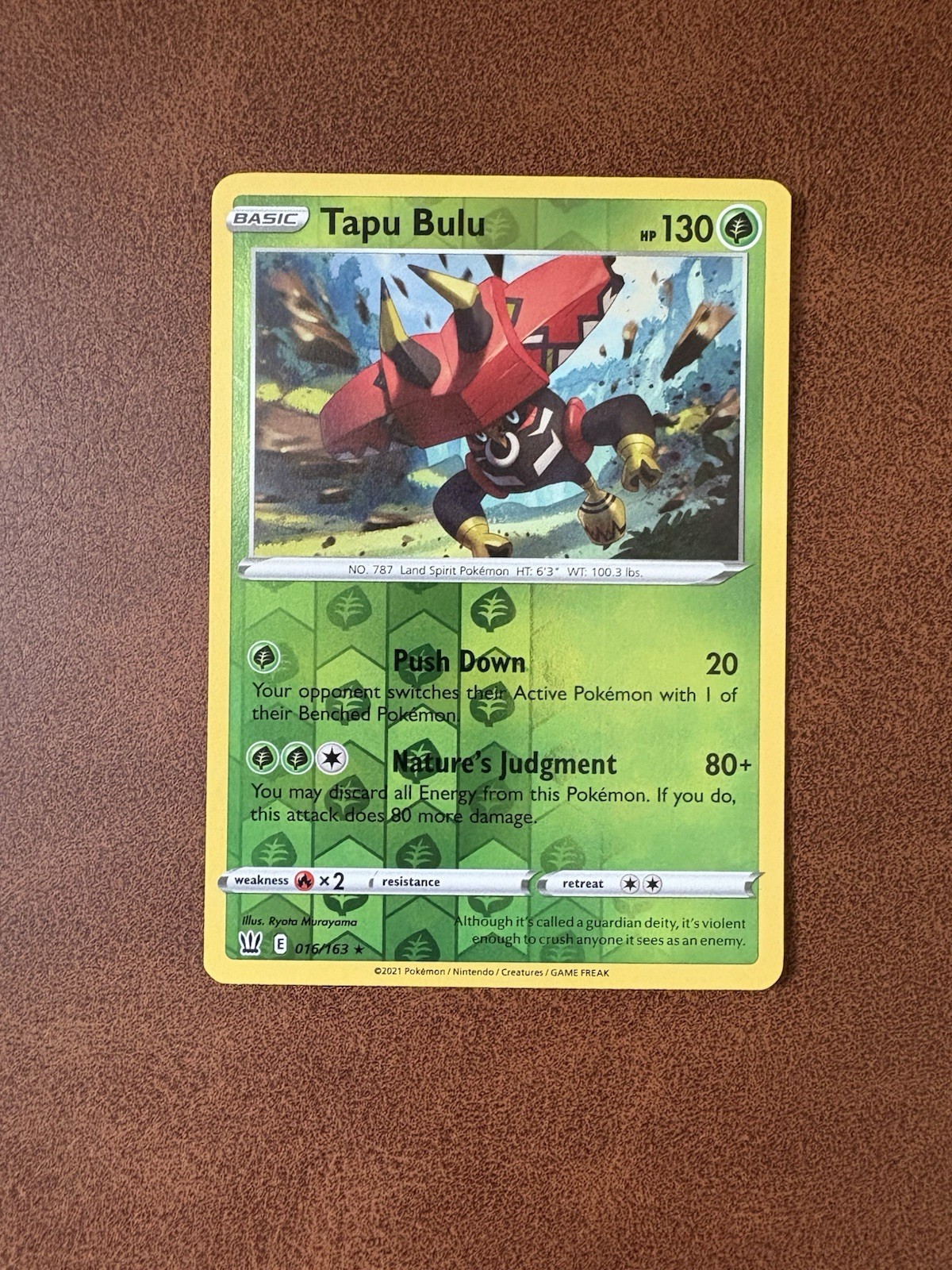 Pokémon Card Tapu Bulu Reverse Holo - Rare Battle Styles 16/163 M/NM