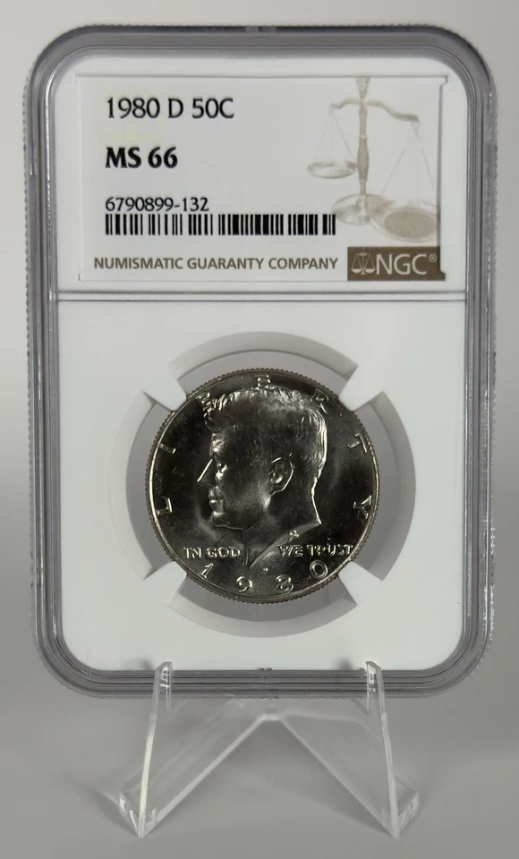 1980-D Kennedy Half Dollar NGC MS66 JFK DDO Brilliant Uncirculated RPM - Image 2 of 4