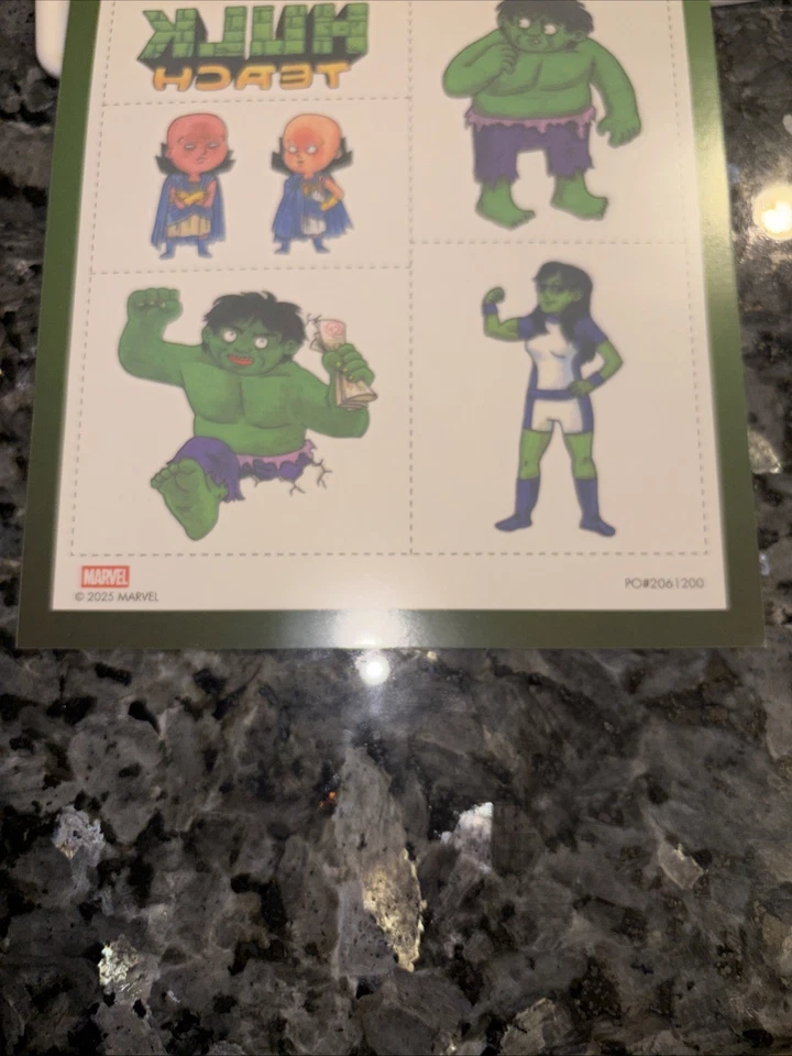 Hoja de tatuaje NYCC HULK TEACH 2025 Foto 3 de 4