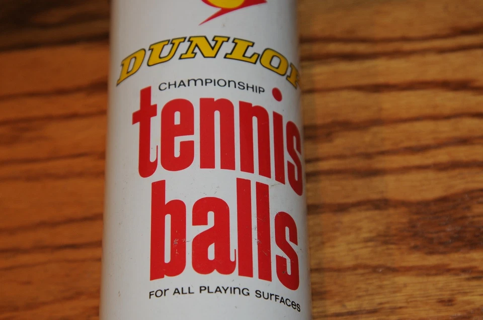 Vintage Dunlop Tennis Ball Can USA Steel Pull Tab 3 Balls Unopened 1970s Sports* - Image 3 of 4