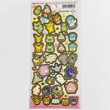 Kawaii Pokemon Sticker Sheet Pikachu Eevee Gengar Showa Note Japan