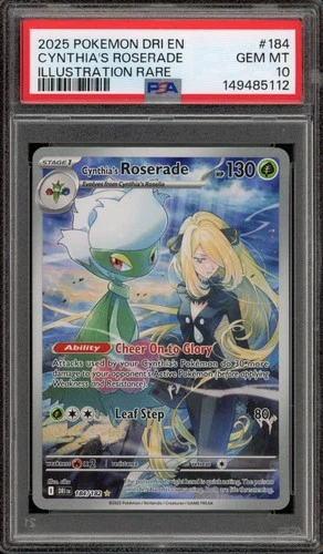 Pokemon Cynthia's Roserade Destined Rivals Illustration Rare #184 PSA 10