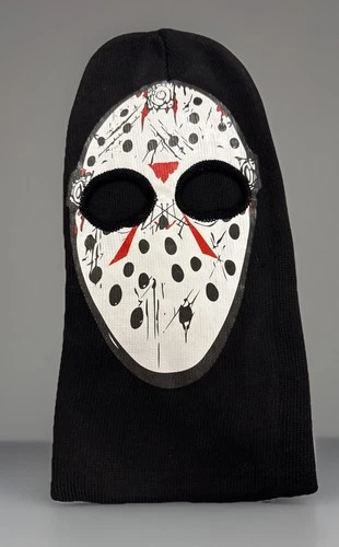 NEW Y2K Friday the 13th Jason Hockey Mask Knit Beanie Ski Mask Black - RARE