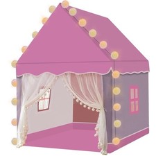 Tenda Da Gioco Per Bambini Con Luci LED Rosa Casa Giochi Finestra Tetto 130x100