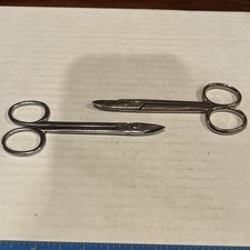 Two pairs of 4  Unbranded Vintage Scissors  1 Pair with Italy Mark
