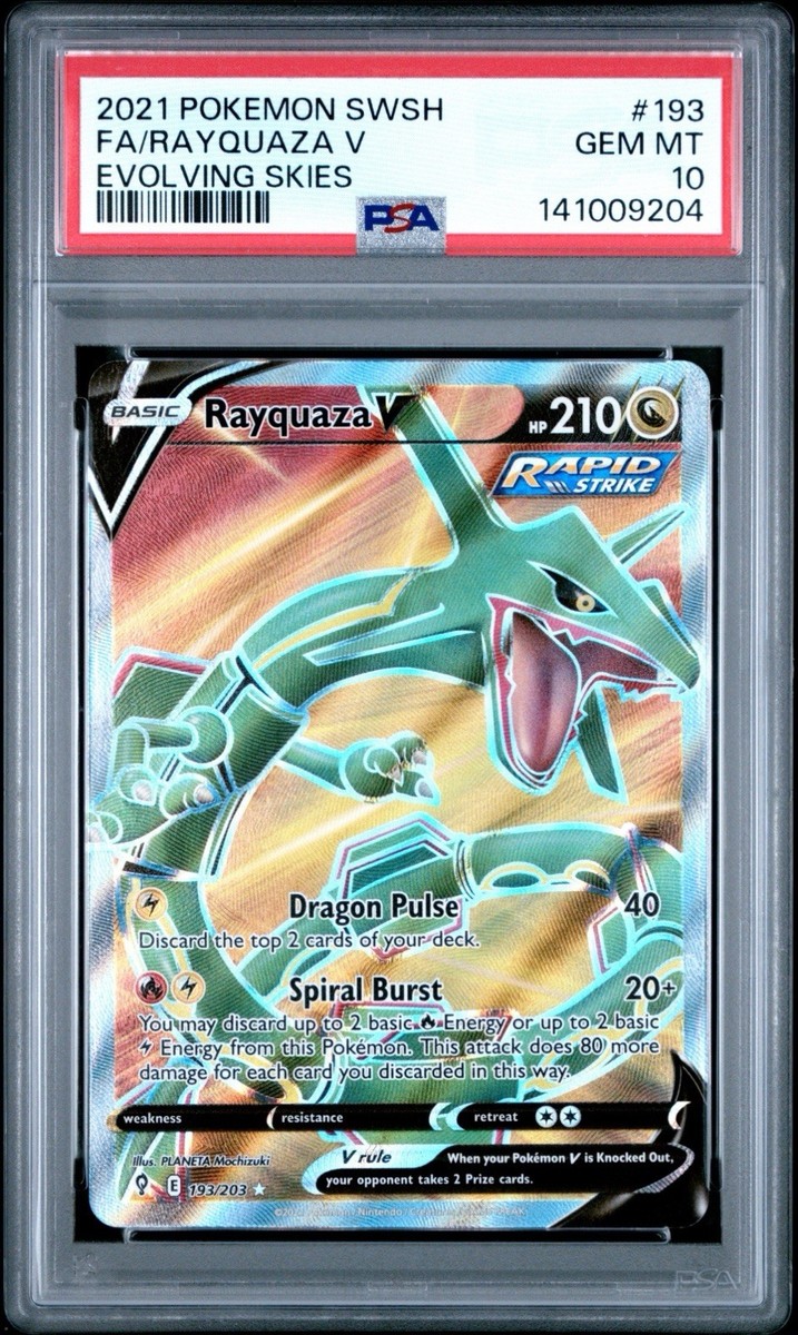 Rayquaza V レックウザV 英語版 Rayquaza V PSA 10 English Pokemon Card 193 Evolving Skies 2021
