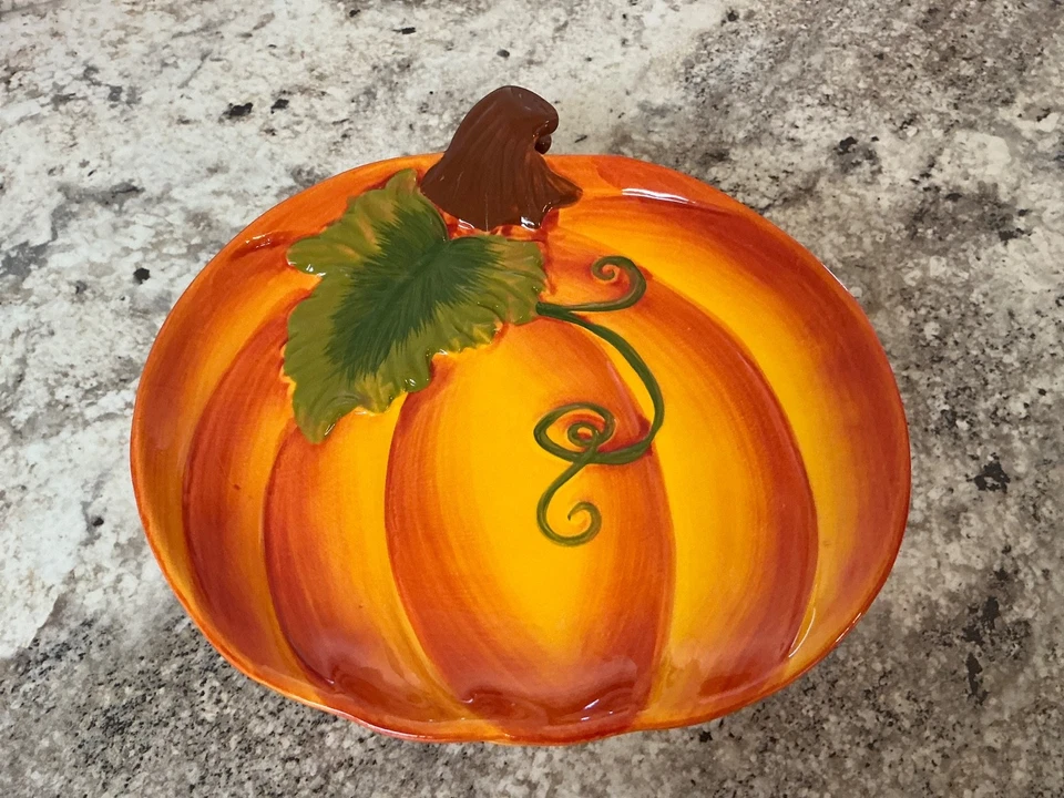 Platos de calabaza Temp-tations pintados a mano otoño otoño-aperitivo/postre s/4 Foto 4 de 4