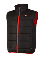 Lee Cooper Workwear Padded Vest Mens Gilet Bodywarmer Zip Jacket Black Warm