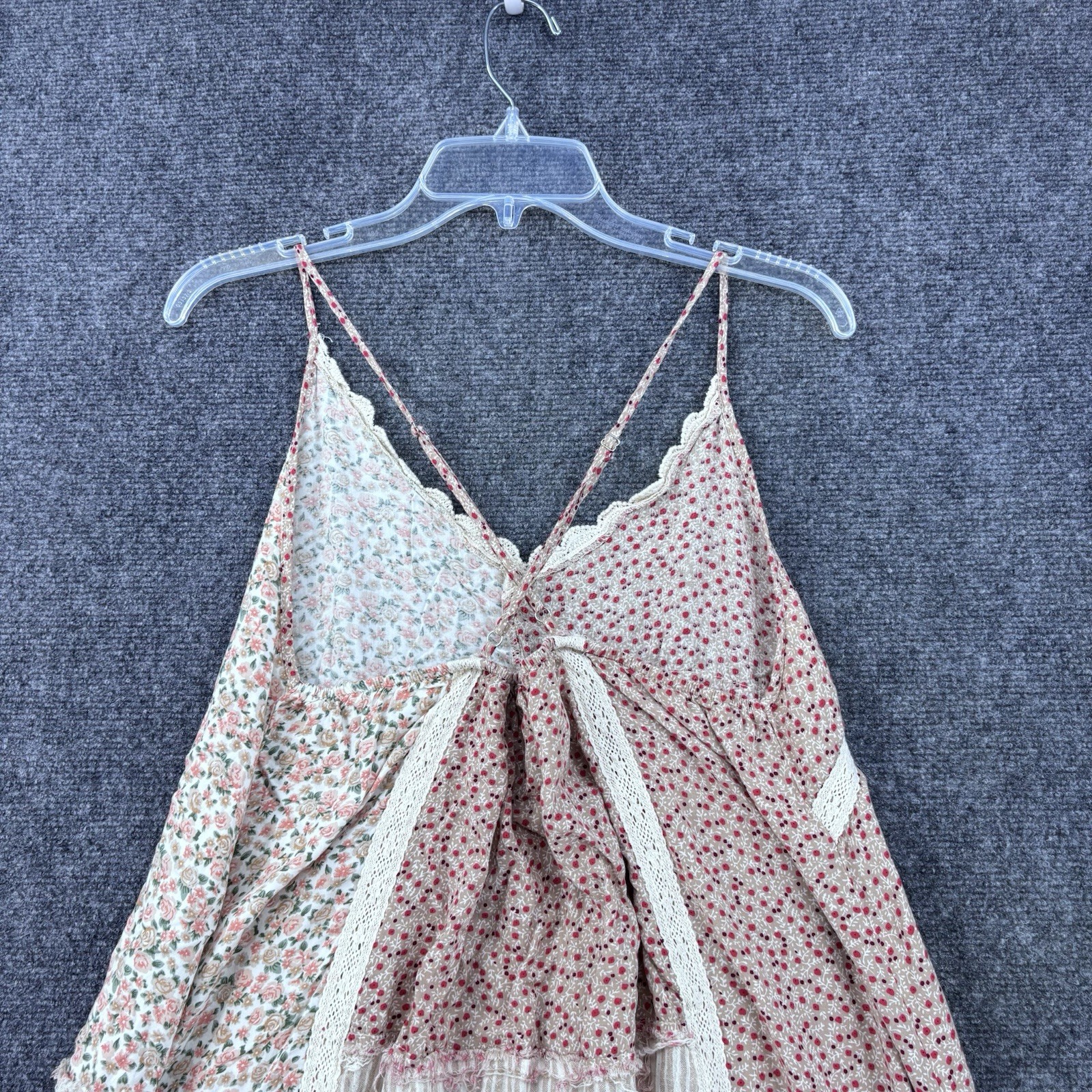 Easel Boho Patchwork Printed Micro Floral Maxi Dr… - image 4