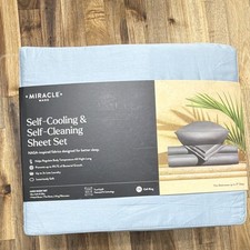 Miracle Made Luxe Cali King sky Blue Sheet Set Cooling Self-Cleaning OEKO-TEX