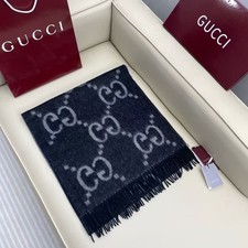 GUCCI's new monogram dark cashmere scarf