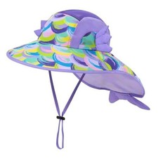Kids Sun Hat for Boys and Girls, UV Protection Breathable Mesh Mermaid Purple