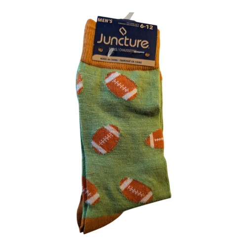 Juncture Men's Fashion Football Novelty Casual Dress Socks Size 6-12 - Picture 3 of 4