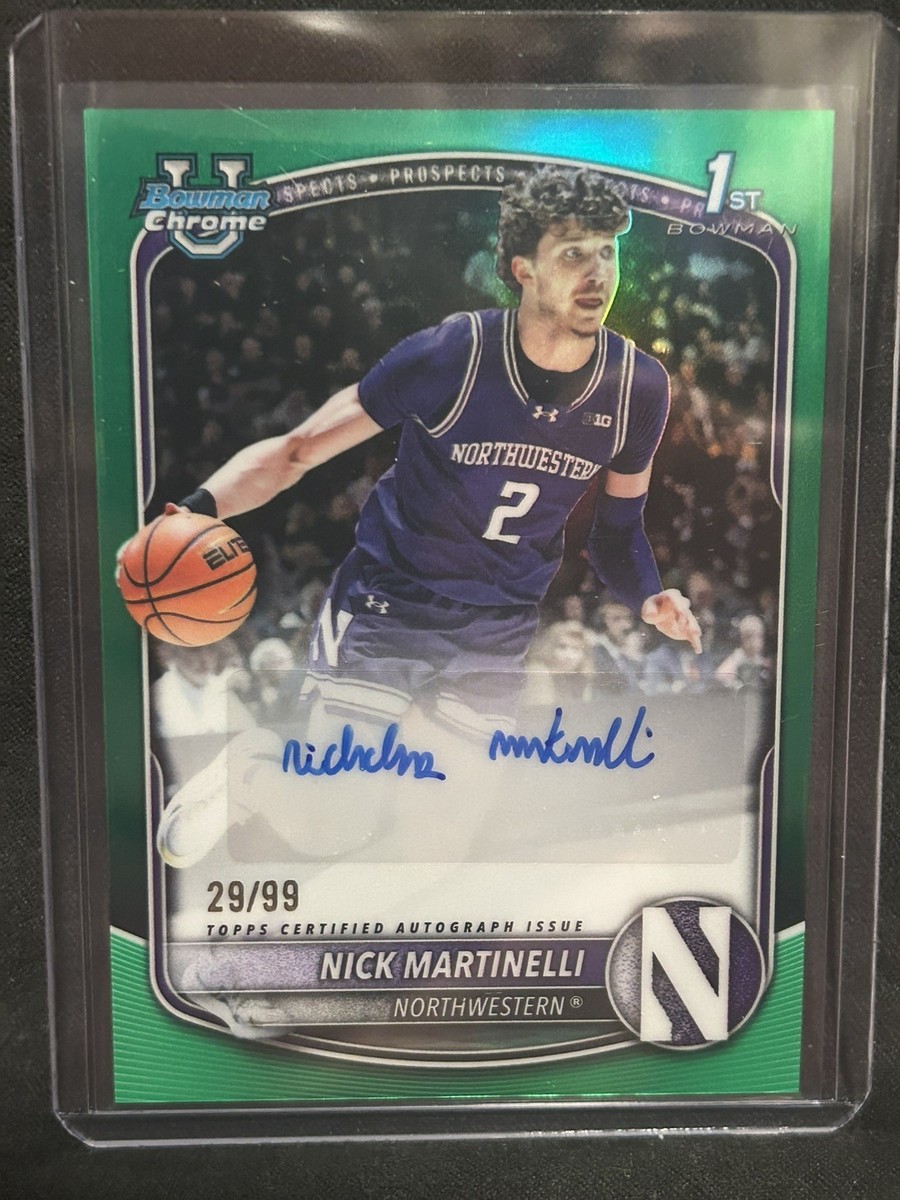 2025-26 Bowman Basketball Chrome Nick Martinelli Green Auto /99