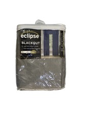 Eclipse Blackout Curtain Panel 42x63 Samara Gray ThermaBack Rod Pocket Lined