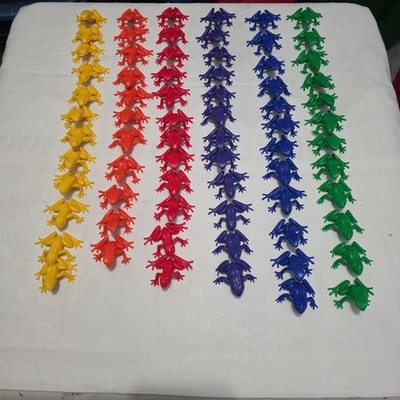 Educational Counting/Colors Frogs Plastic Pieces Primary colors 71 Count