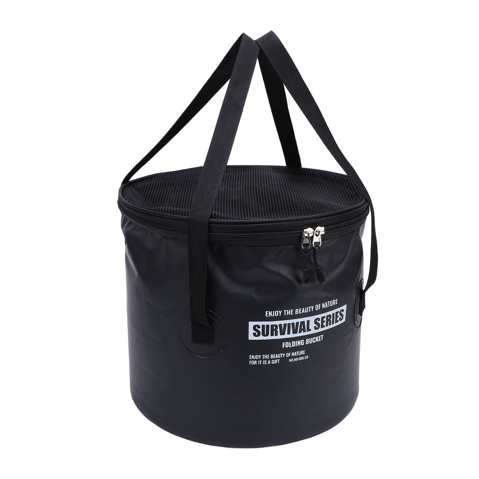 Cloth Folding Bucket With Mesh Pouch Portable Draining Basket Water Container Fo