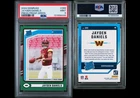 2024 DONRUSS PRESS PROOF GREEN JAYDEN DANIELS RC # 389 PSA 9 MINT COMMANDERS