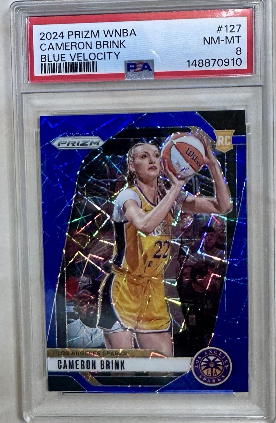 2024 Panini Prizm WNBA Basketball #127 Cameron Brink Blue Velocity PSA 8 Sparks