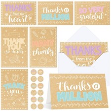 48 Pack Rustic Thank You Cards With Envelopes Cute Kraft Thank You Cards Bulk...