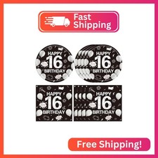 40Pcs 16th Birthday Decorations for Boys Girls, Cool 16 Year Old Party Supplies