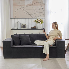 Corduroy Cloud Couch with Pillow, Premium Memory Foam, No Assembly Required, Dee