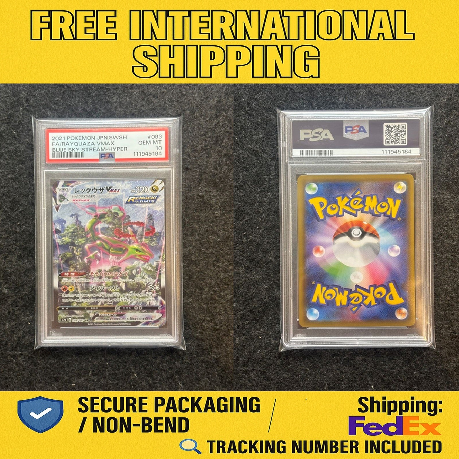 PSA 10 Rayquaza VMAX HR SA #083/067 Blue Sky Stream Japanese Pokemon Card Japan