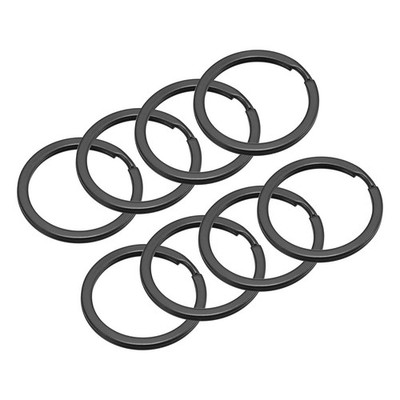 Split Keychain Rings 30mm/1.2inch Round Flat Key Holder Black 8Set,