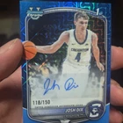 2025-26 Bowman 1st Chrome U Josh Dix BLUE MOJO REFRACTOR AUTO AUTOGRAPH RC /150