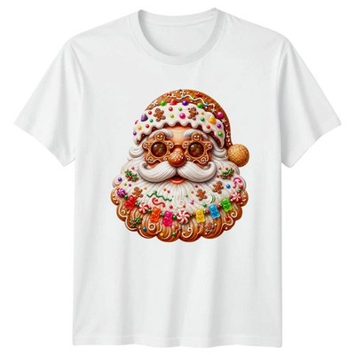 Süßigkeiten Lebkuchen süß Santa Gesicht T-Shirt Urlaub Leckereien Weihnachtsgeschenk für Ihn