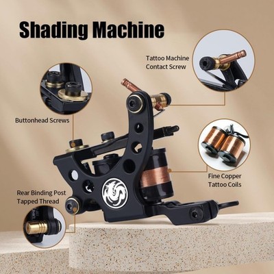 Traditional Pro Complete Tattoo Kit - Two Machines Gun Easy Use Color Ink Pow...