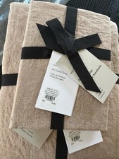 West Elm EUROPEAN FLAX LINEN Duvet Full/Queen 1/Std Sham Set Sandstone NWT