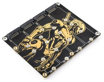 Waveshare PCIe zu 4x M.2 NVMe SSD Adapter-Board bis 2280, für Raspberry Pi 5, 5V