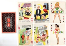 Stag Party Pak GGA Bill Wenzel Art Vintage 1950's Playing Card Full Deck Jokers