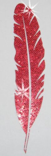 FABRIC SEQUIN GLITTER FEATHER IRON-ON HOTFIX DIY TSHIRT TRANSFER APPLIQUE PATCH - Picture 8 of 9