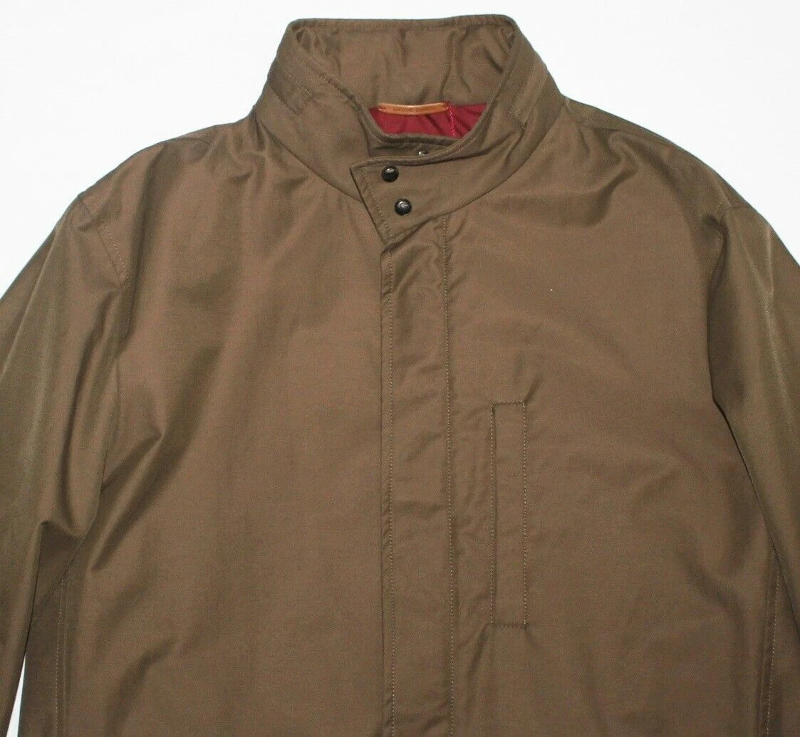 NWOT Luciano Barbera Jacket LARGE L 46 EU 56 Brown Cotton Nylon Car Coat $1695 image 5