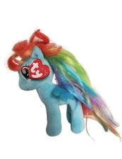 Ty Sparkle My Little Pony Stuffed Animal Blue Rainbow Dash Unicorn Plush