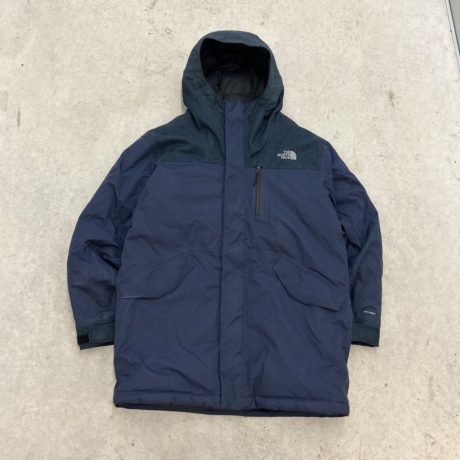 VTG 2000s The North Face Dryvent Down Parka Winter Jacket Men’s Size L Blue