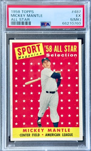 MICKEY MANTLE ALL STAR 1958 Topps 487 PSA 5 MK EBay